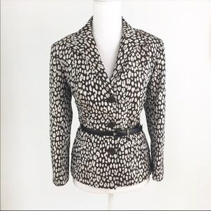 Lafayette 148 brown cheetah animal jacket blazer 8